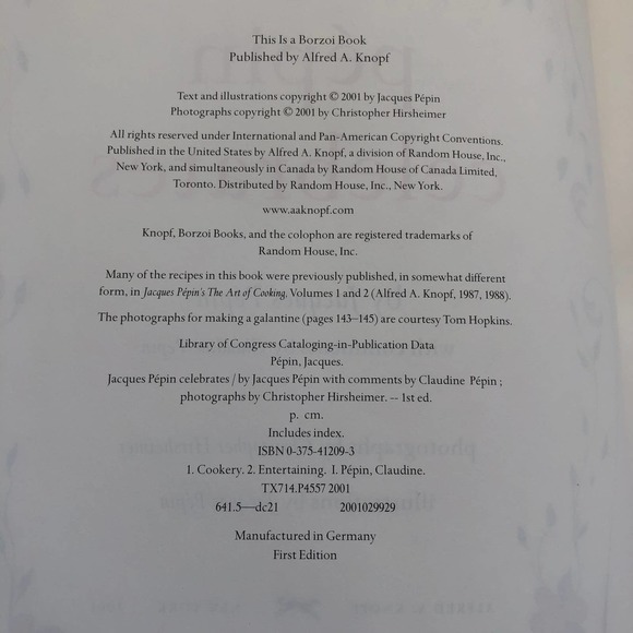 Jacques Pepin Celebrates Cook Book First Edition - Picture 2 of 6